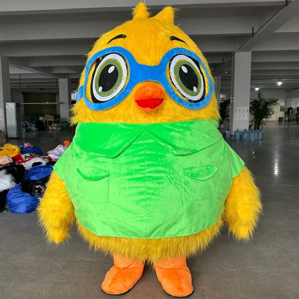 Costumes - دمية طائر قابلة للنفخ مع نظارات،