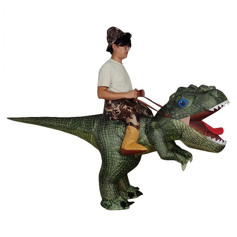 زي ديناصور قابل للنفخ لركوب ال - مراجعة Inflatable Dinosaur Costume Adult وسعره