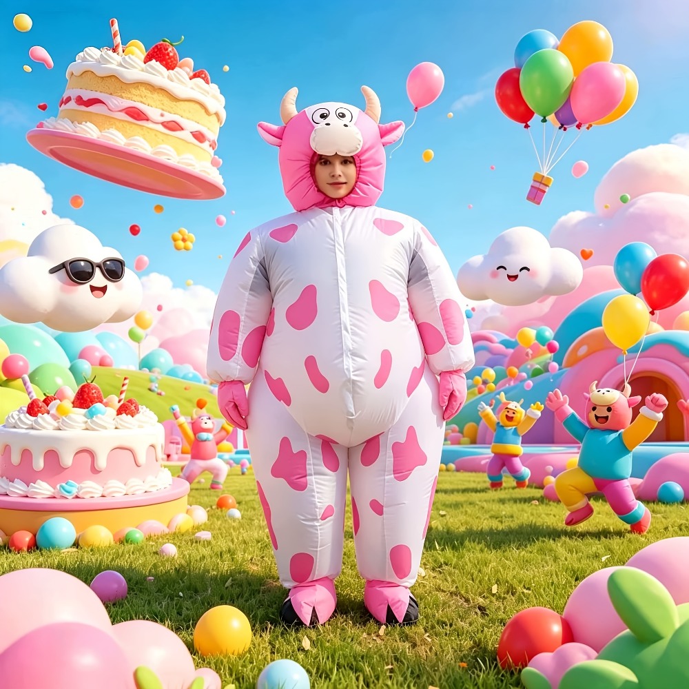 زي بقرة وردية قابل للنفخ، تصمي - مراجعة Costumes وسعره