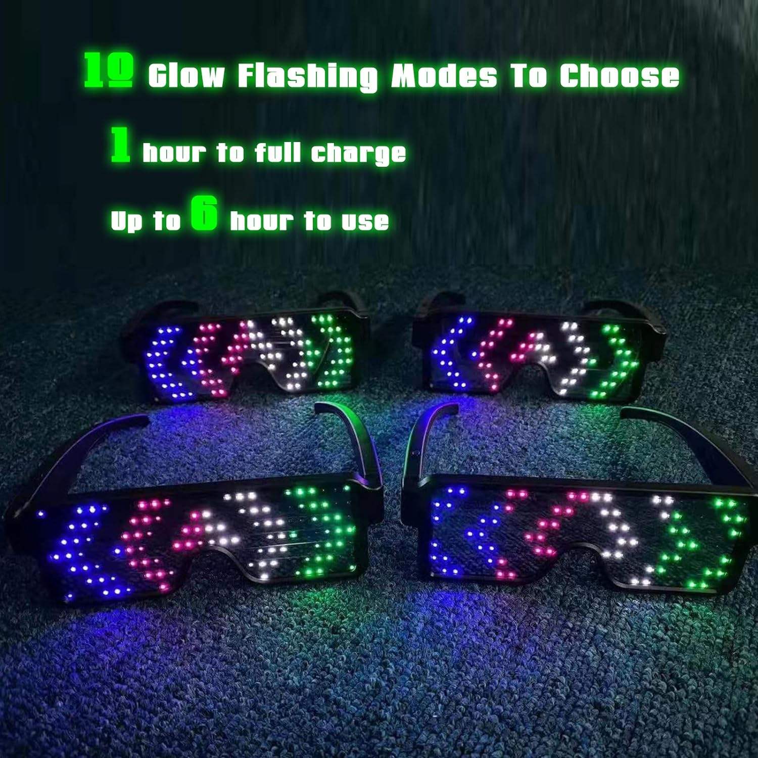 نظارات LED تضيء نظارات الحفلات - مراجعة Glow In The Dark Party Glasses وسعره