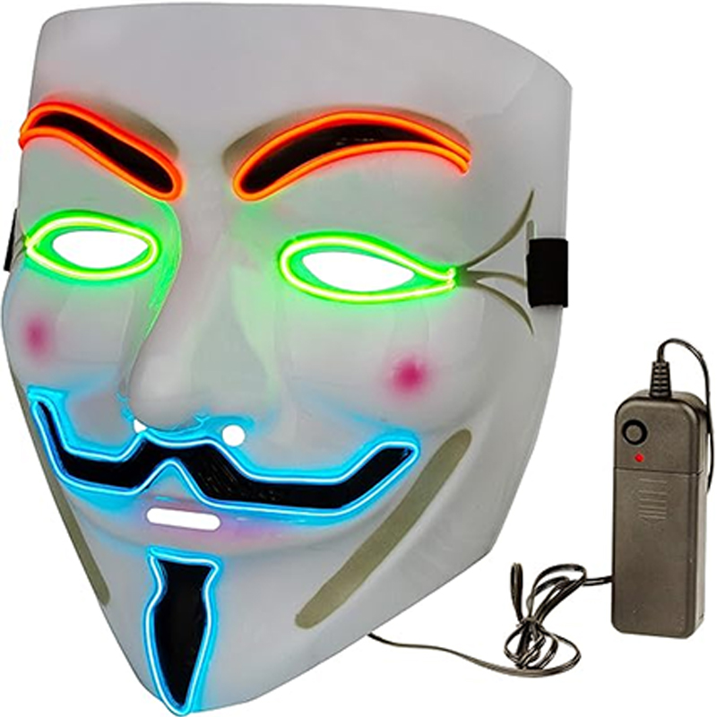 قناع فينديتا LED للحفلات بتصمي - مراجعة Led Purge Mask Halloween وسعره