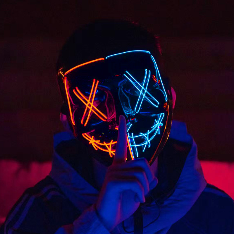 أقنعة تنكرية لاسلكية مضيئة بال - مراجعة Led Purge Mask Halloween وسعره